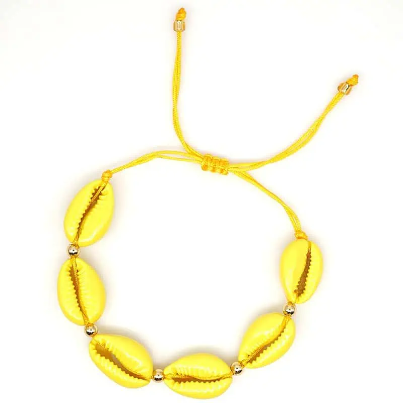 Bracelet Coquillage Cauri Jaune