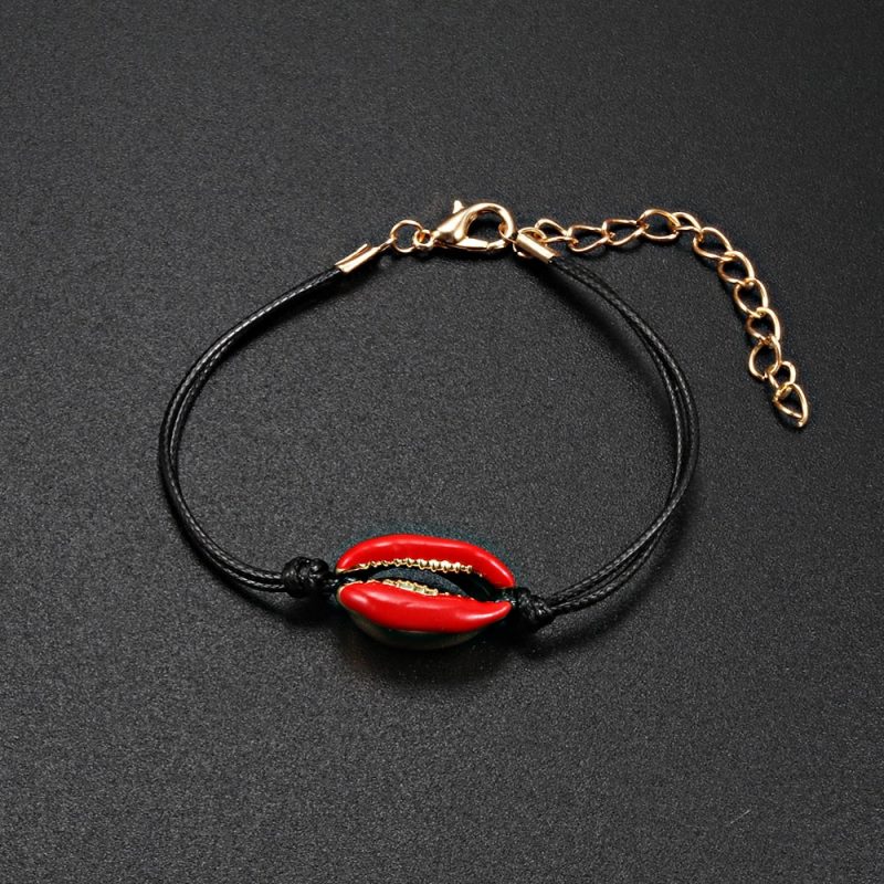 Bracelet Coquillage <br/> Cauri Rouge Codon Noir – Image 2