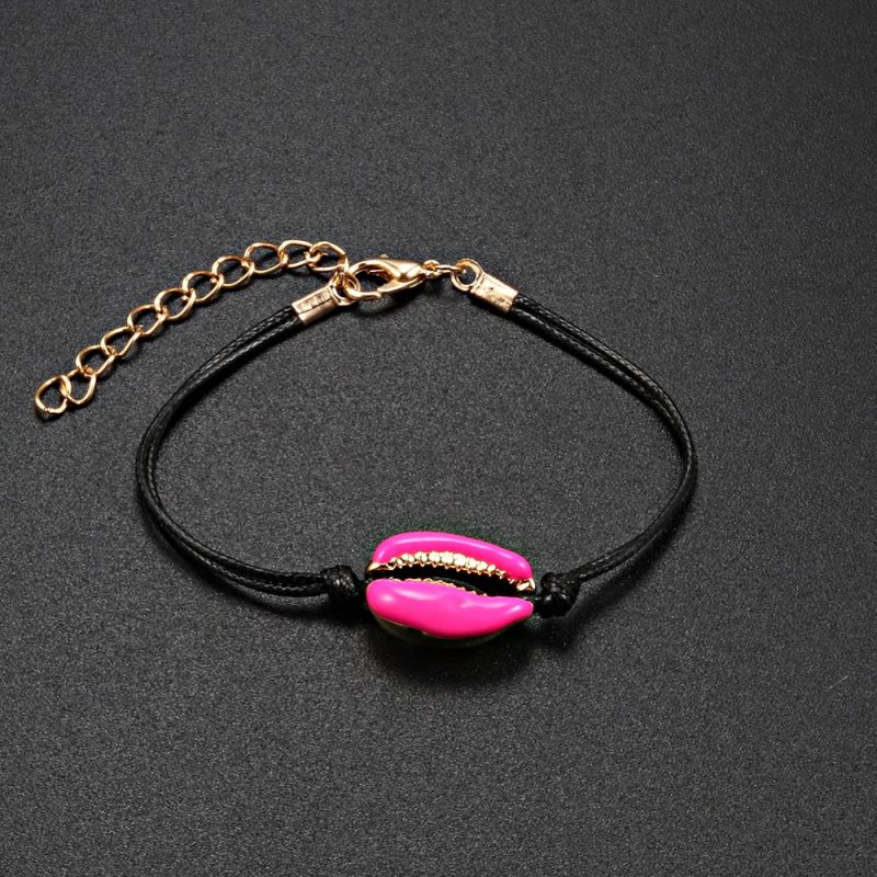 Bracelet Coquillage <br/> Cauri Rose Codon Noir – Image 2