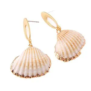 Boucles D'Oreilles Coquillages Bucardes (Doré)