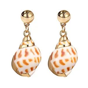 Boucles D'Oreilles Coquillages Bulot Leopard