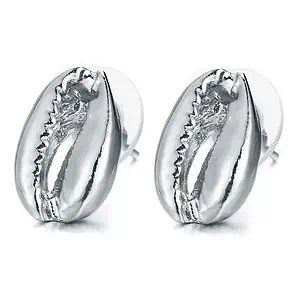 Boucles D'Oreilles Coquillages Cauri Argenté