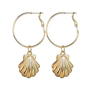 Boucles D'Oreilles Coquillages Coquilles Saint-Jacques (Doré)