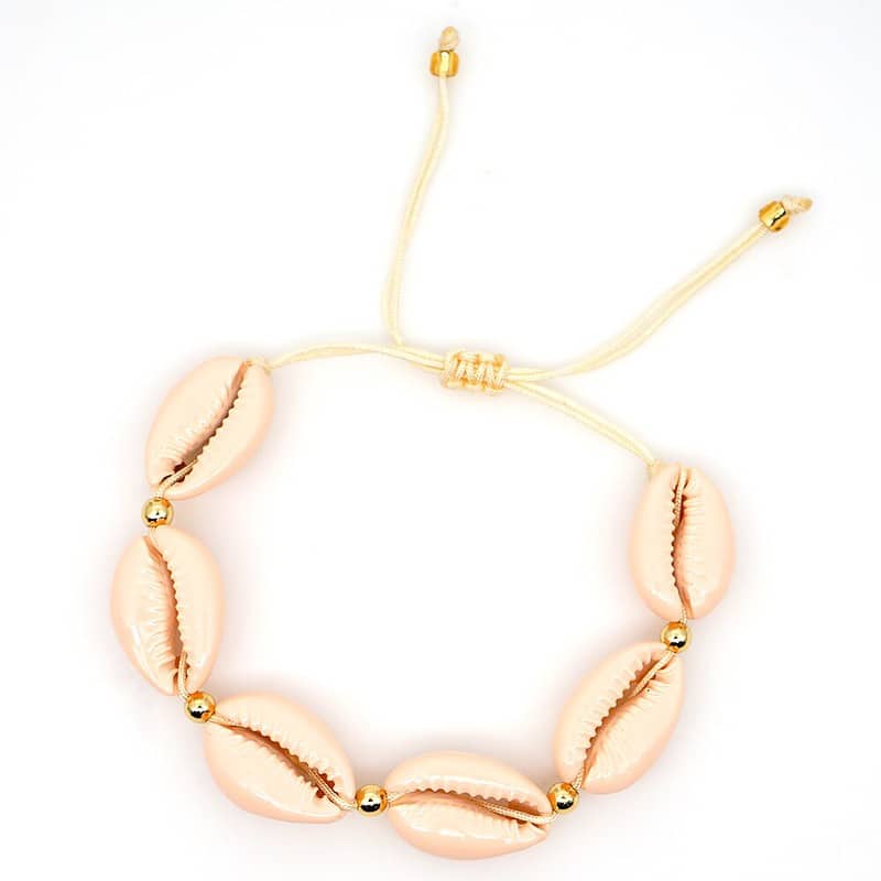 Bracelet Coquillage <br/> Cauri Saumon