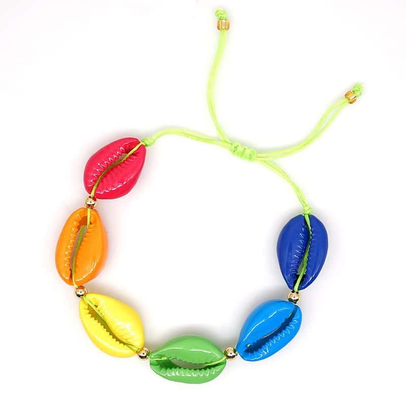 Bracelet Coquillage <br/> Cauri Arc-en-Ciel