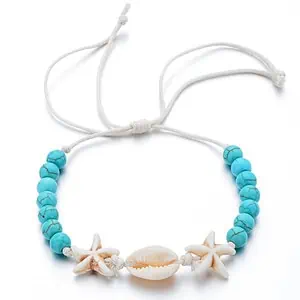 Bracelet Coquillage Cauri, Perles Et Etoiles De Mers