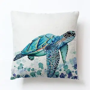 Coussin Coquillage Imprimé Tortue