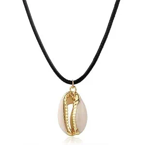 Pendentif Coquillage Graine De Café Dorée