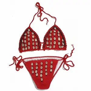 Maillot De Bain Coquillage Cauris Rouge