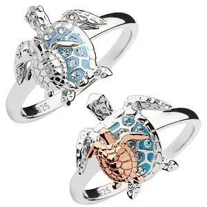 Bague Coquillage Famille De Tortue