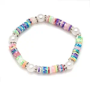 Bracelet Coquillage Perles Arc-En-Ciel