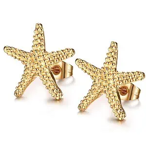 Boucle D'Oreille Étoile De Mer Dorées
