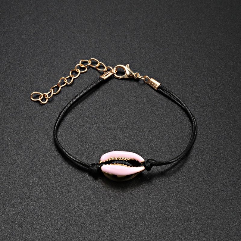 Bracelet Coquillage <br/> Cauri Rose Claire Codon Noir – Image 2