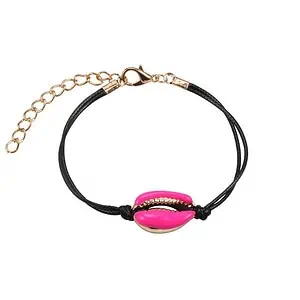 Bracelet Coquillage Cauri Rose Codon Noir