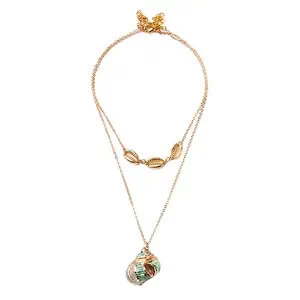 Pendentif Coquillage Turban Vert Poli