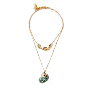 Pendentif Coquillage Turban Vert