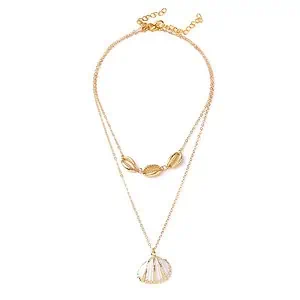 Pendentif Coquillage Coque Et Cauris Dorés