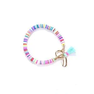 Bracelet Coquillage Perles Plates Mer Turquoise