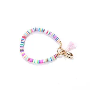 Bracelet Coquillage Perles Plates Rose Lagune