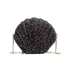Sac Coquillage Noir Scintillant