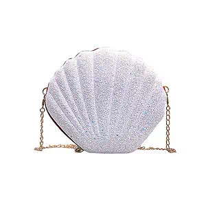 Sac Coquillage Blanc Scintillant