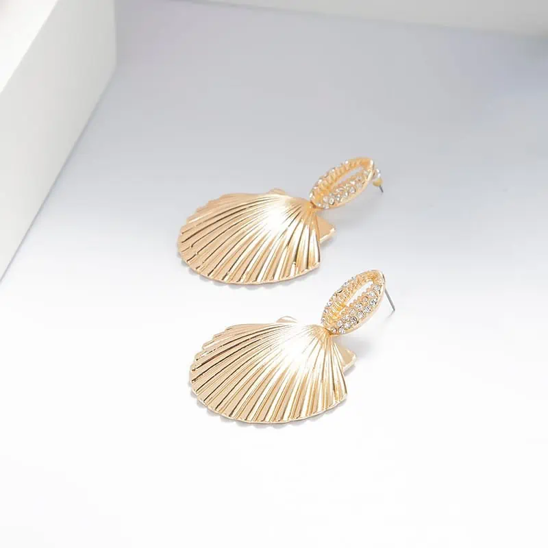 Boucles D'Oreilles Coquillages St-Jaques & Strass – Image 5